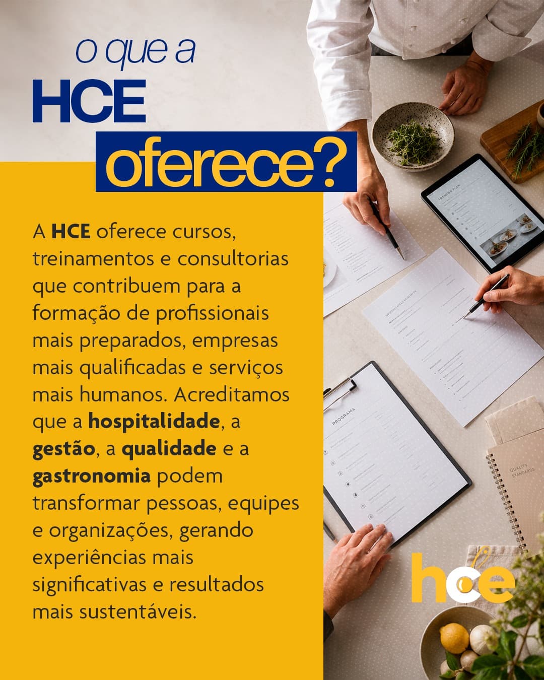 Prévia dos conteúdos do +HCE: receitas, fichas técnicas e ebooks